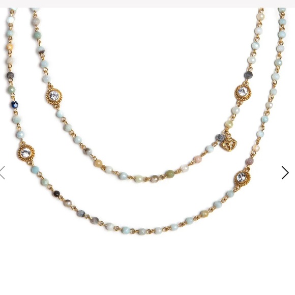 Virgins Saints & Angels Wrap Necklace Gold Semi Precious Jasper Quartz - Picture 1 of 6
